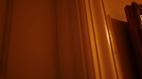 A Contractor Tests New Door Hinges in Luxury Bathroom Stock Footage 334003275