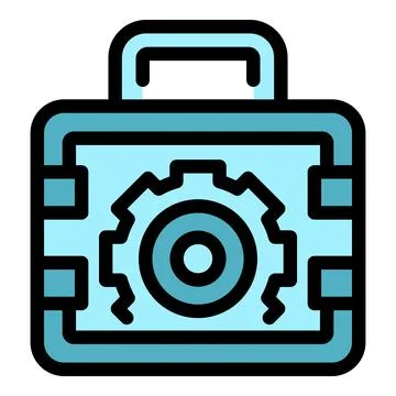 Contractor tool box icon vector flat 스톡 일러스트