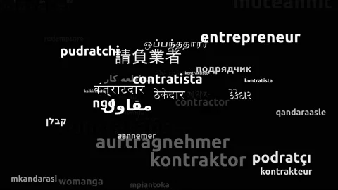 Contractor Translated in 44 Worldwide Languages Endless Looping 3d Zooming Wo Video stock 145211202