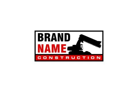 Contractor, trench digger and drilling rig logo design inspiration Heavy eq.. Stock Illustration