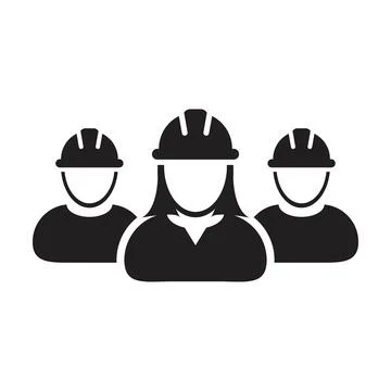Contractor worker icon vector group of construction builder people persons イラスト素材