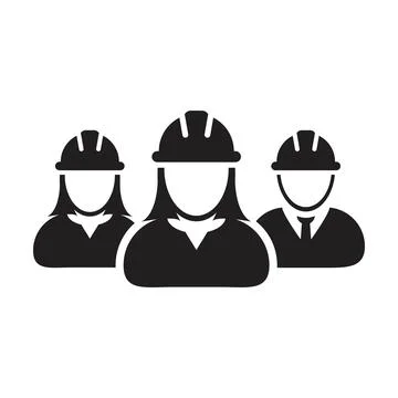 Contractor worker icon vector group of construction builder people persons Illustrazione stock