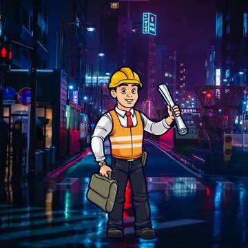 Contractor worker vector Stock Illustration