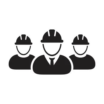 Contractor workers icon vector group of construction worker people persons Stock Illustration