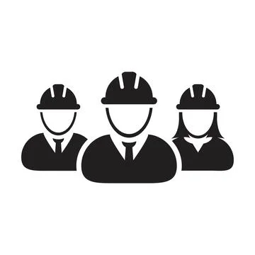 Contractor workers icon vector group of construction worker people persons Stock Illustration