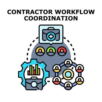 Contractor workflow coordination concept vector illustration Stockillustratie