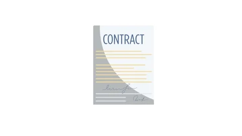 Contracts featuring musical notes, symbolizing agreements related to music .. Vidéo 332323518