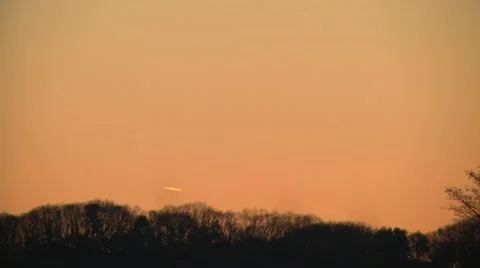 Contrail,airplane,sunset Stock Footage 21640489