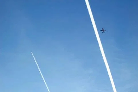 Contrails (5) Stock Photos