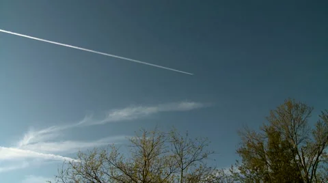 Contrails to Cirrus Stock Footage 54707950