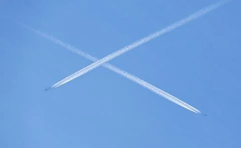 Contrails Foto stock