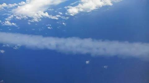 Contrails While Flying Over Ocean Aerial Stock Footage 10829272