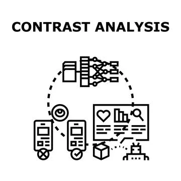 Contrast analysis data evaluation machine learning concept Stockillustratie
