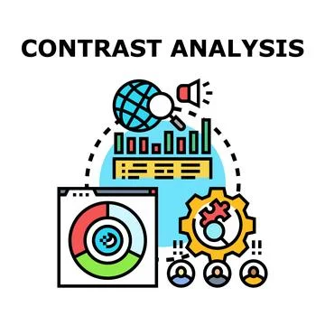 Contrast analysis optimizing business data management and research Illustrazione stock