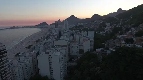 Contrast between the city and the favela Stock Footage 81112103