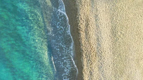 Contrast Between Sand And Ocean Water Stock Footage 314866994