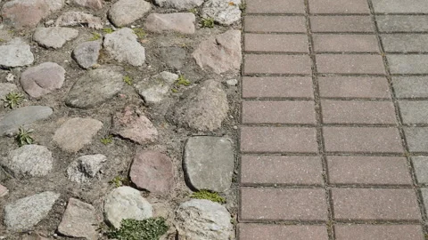 Contrast of different pavement materials. Stock Footage 303703483