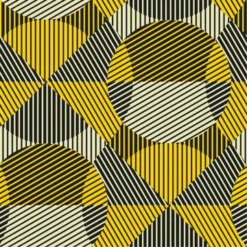 Contrast geometric seamless pattern with round shapes. Illustrazione stock