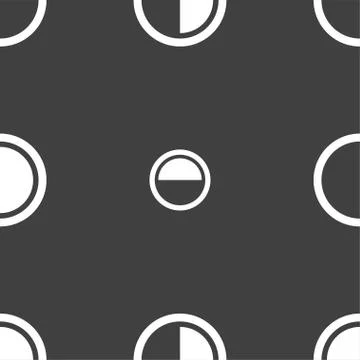Contrast icon sign. Seamless pattern on a gray background. Vector Illustrazione stock
