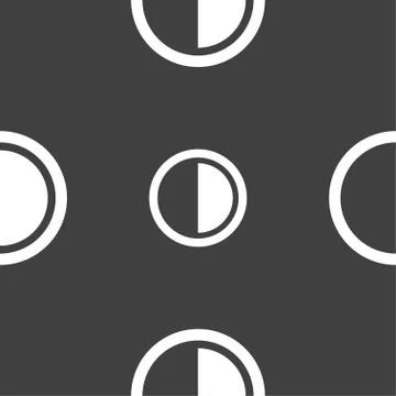 Contrast icon sign. Seamless pattern on a gray background. Vector 스톡 일러스트