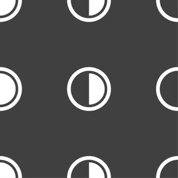 Contrast icon sign. Seamless pattern on a gray background. Vector Illustrazione stock