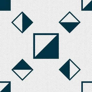 Contrast icon sign. Seamless pattern with geometric texture. Illustrazione stock