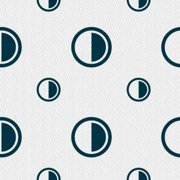 Contrast icon sign. Seamless pattern with geometric texture. Illustrazione stock