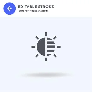 Contrast icon vector, filled flat sign, solid pictogram isolated on white, logo Stockillustratie