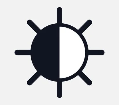 Contrast icon on white background Stock Illustration