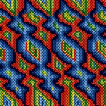 Contrast knitted seamless ornate pattern Stock Illustration