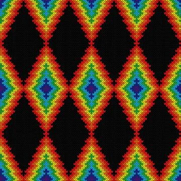 Contrast knitted seamless ornate pattern Illustrazione stock
