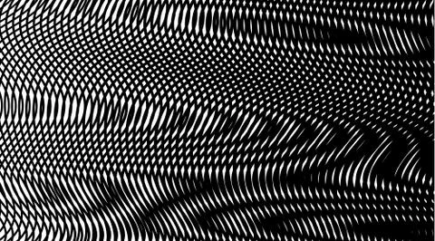 Contrast monochrome hypnotic vector background with linear illusions Stock Illustration