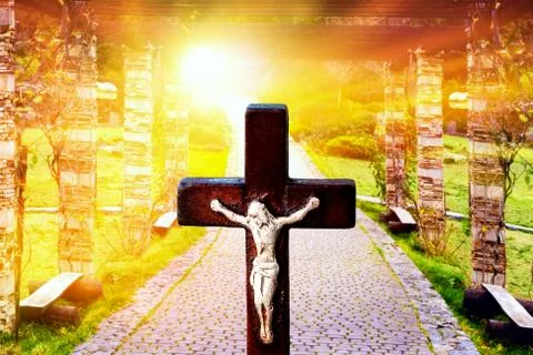 Contrast path. cross Stock Photos