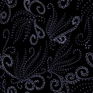Contrast pattern floral on black background Stock Illustration