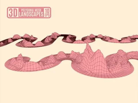 Contrast pattern of a grid pink landscape on yellow 스톡 일러스트