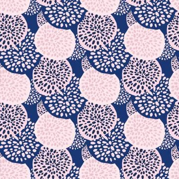 Contrast random dot circles seamless pattern. Endless backdrop with pink and  Stock Illustration