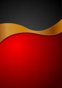 Contrast red black background with bronze wave Illustrazione stock