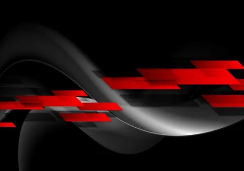 Contrast wavy tech abstract layout background Stock Illustration