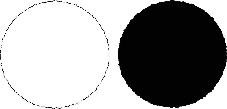 Contrasting filled and empty circles vector graphic design Stock Illustration