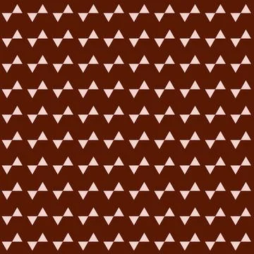 Contrasting geometric seamless pattern with triangular triangles, dark red ma Stock Illustration