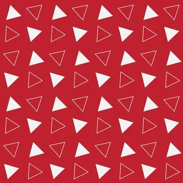 Contrasting geometric seamless pattern with triangular triangles, dark red ma Stock Illustration