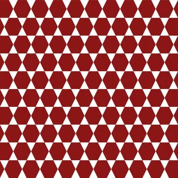 Contrasting geometric seamless pattern with triangular triangles, dark red ma Illustrazione stock