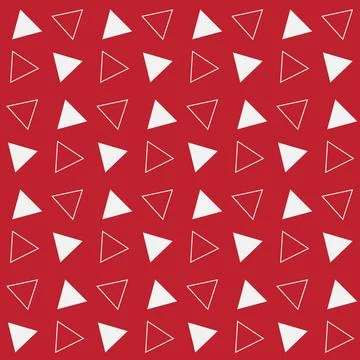 Contrasting geometric seamless pattern with triangular triangles, dark red ma Stock Illustration
