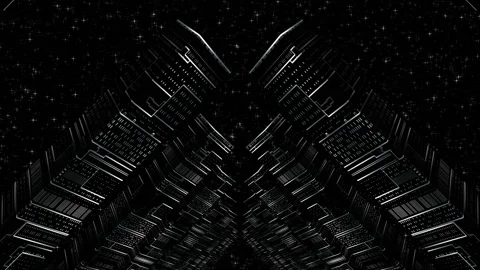 Contrasting tunnel with the pattern of the city. A corridor with walls made of Stock Footage 168348200