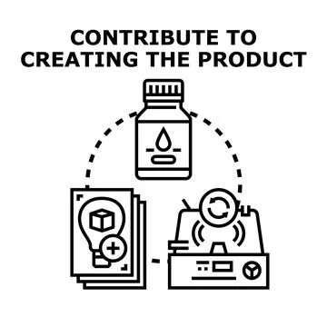 Contributing to creating product development process vector Stock Illustration
