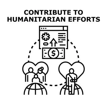 Contributing to global humanitarian aid and social support Stock Illustration