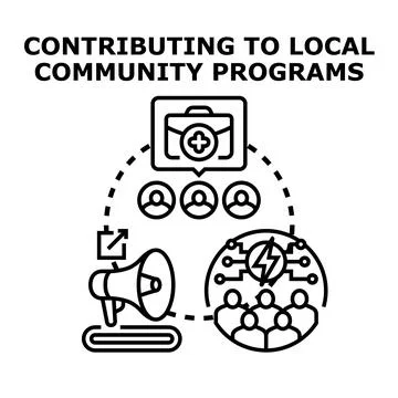 Contributing to local community programs concept illustration Illustration
