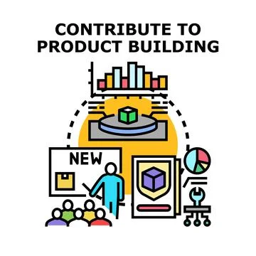 Contributing to product building and development concept Stock Illustration