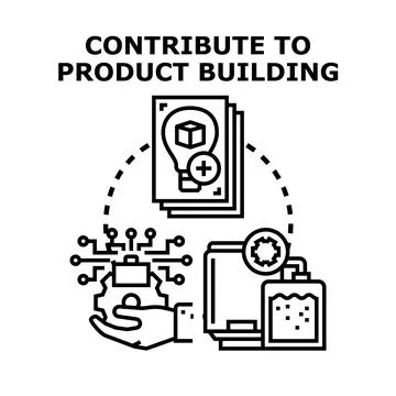 Contributing to product building process with innovative development Illustrazione stock