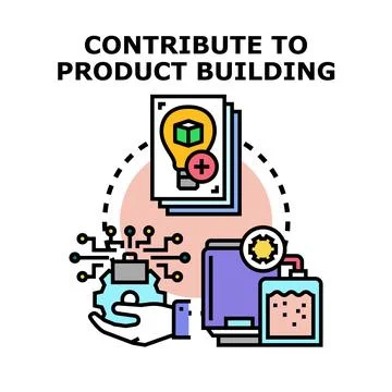 Contributing to product building process with innovative development Stock Illustration
